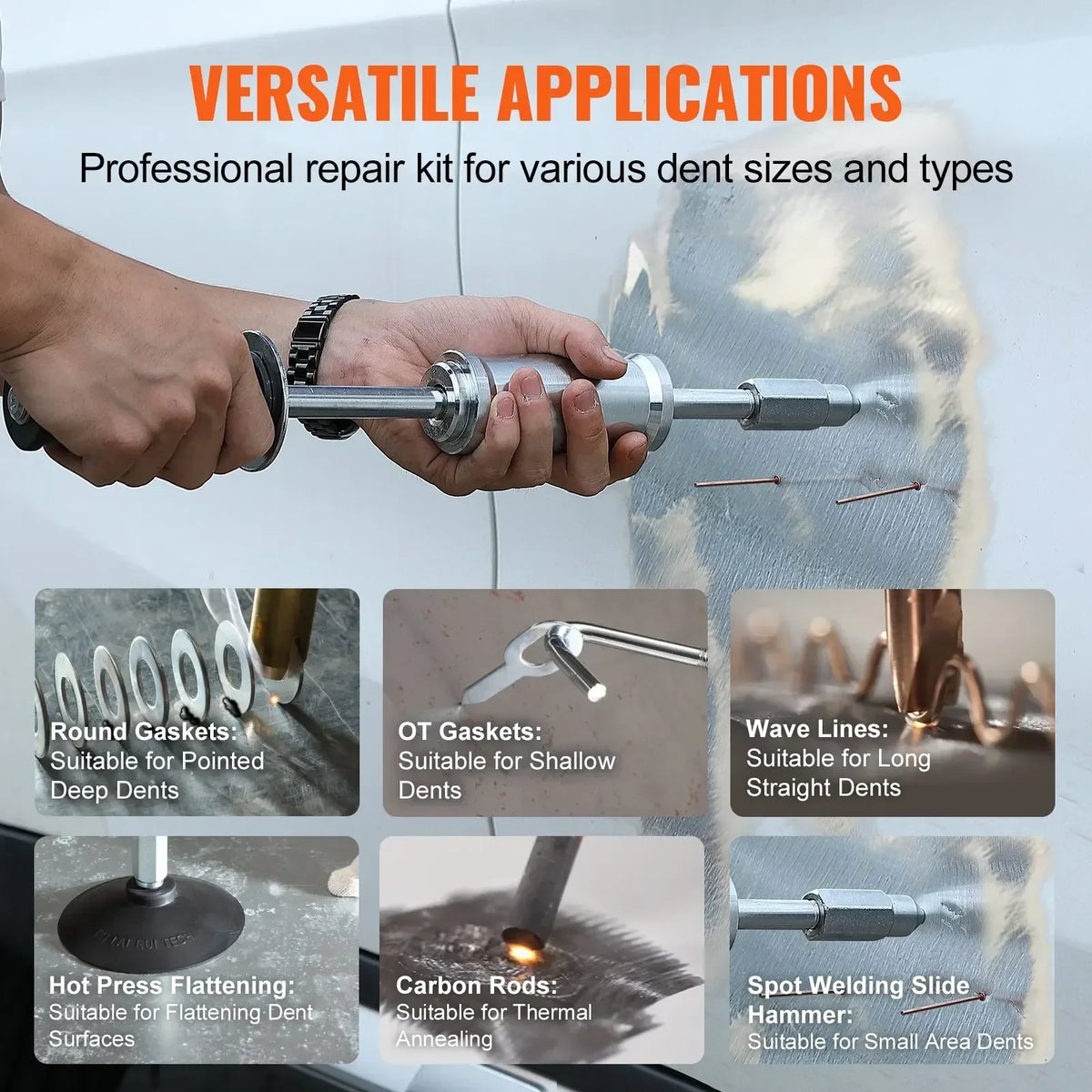Stud Welder Dent Repair Kit 3KW Spot Welder Dent Puller with 6 Welding Modes for Car, Truck, Motorcycle Dent Repair ﻿
