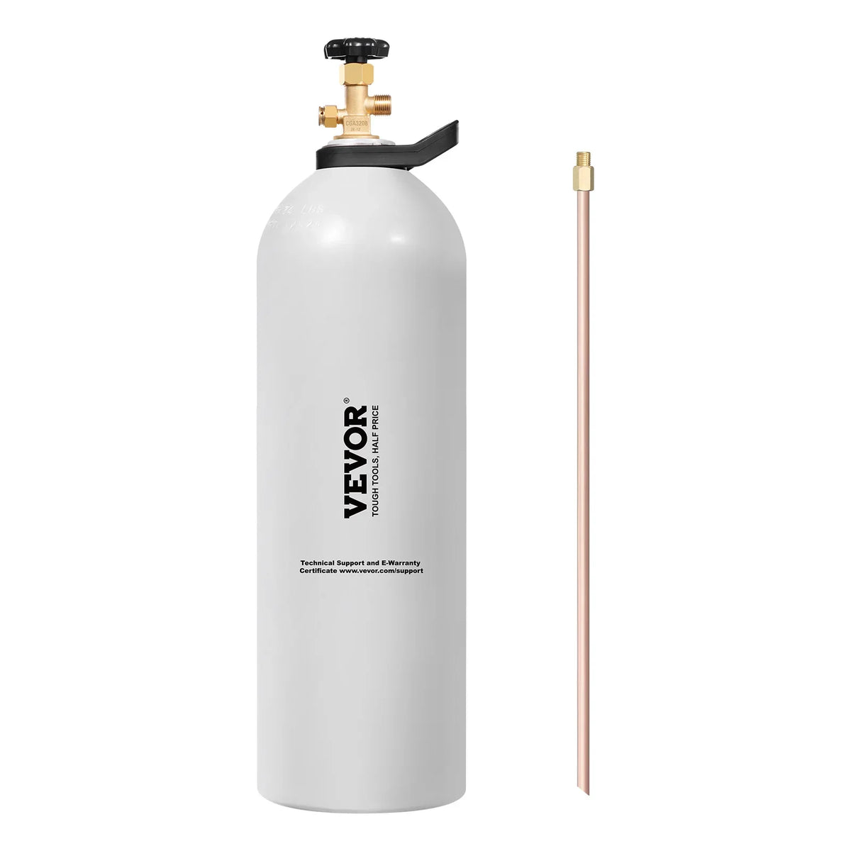 CO2 Tank, 20 lbs New Aluminum Alloy Cylinder,CO2 Air Tank w/Light Spray Coating,CGA320 Valve,Handle & Purple Copper Siphon