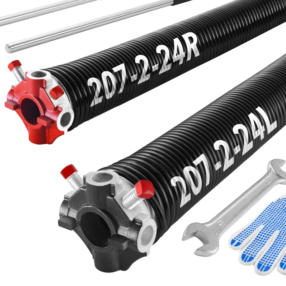 Garage Door Torsion Springs Pair Cycles Electrophoresis Black Coated for Replacement Garage Door Springs