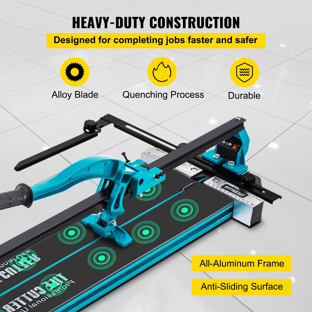 Manual Tile Cutter Porcelain Ceramic Tile Cutter with Tungsten Carbide Cutting Wheel Infrared Positioning Durable Rails