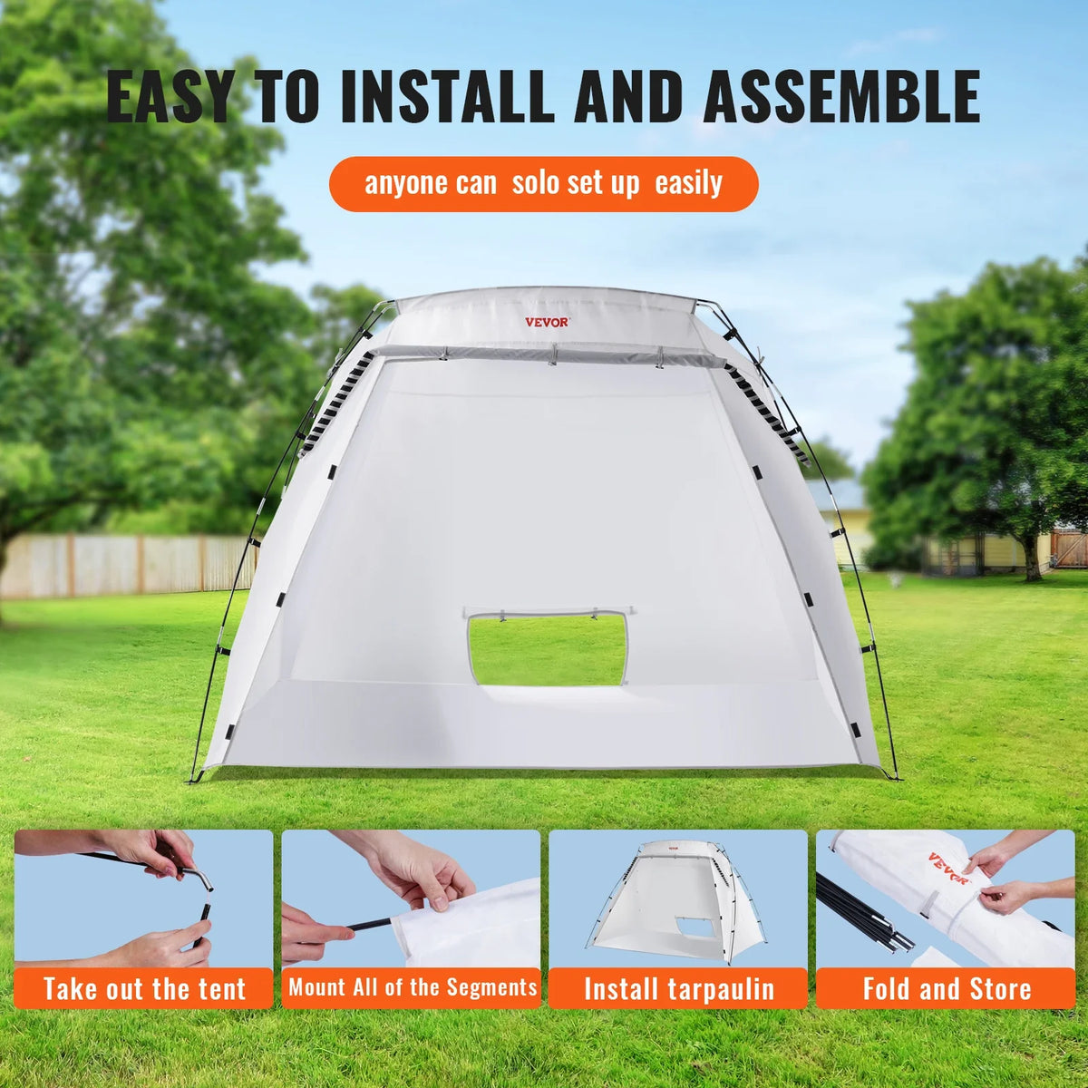 Portable Paint Booth Shelter 7.5x5.2x5.2/10x7x6ft Foldable Spray Painting Tent for Furniture Craft Project DIY Hobby Tool