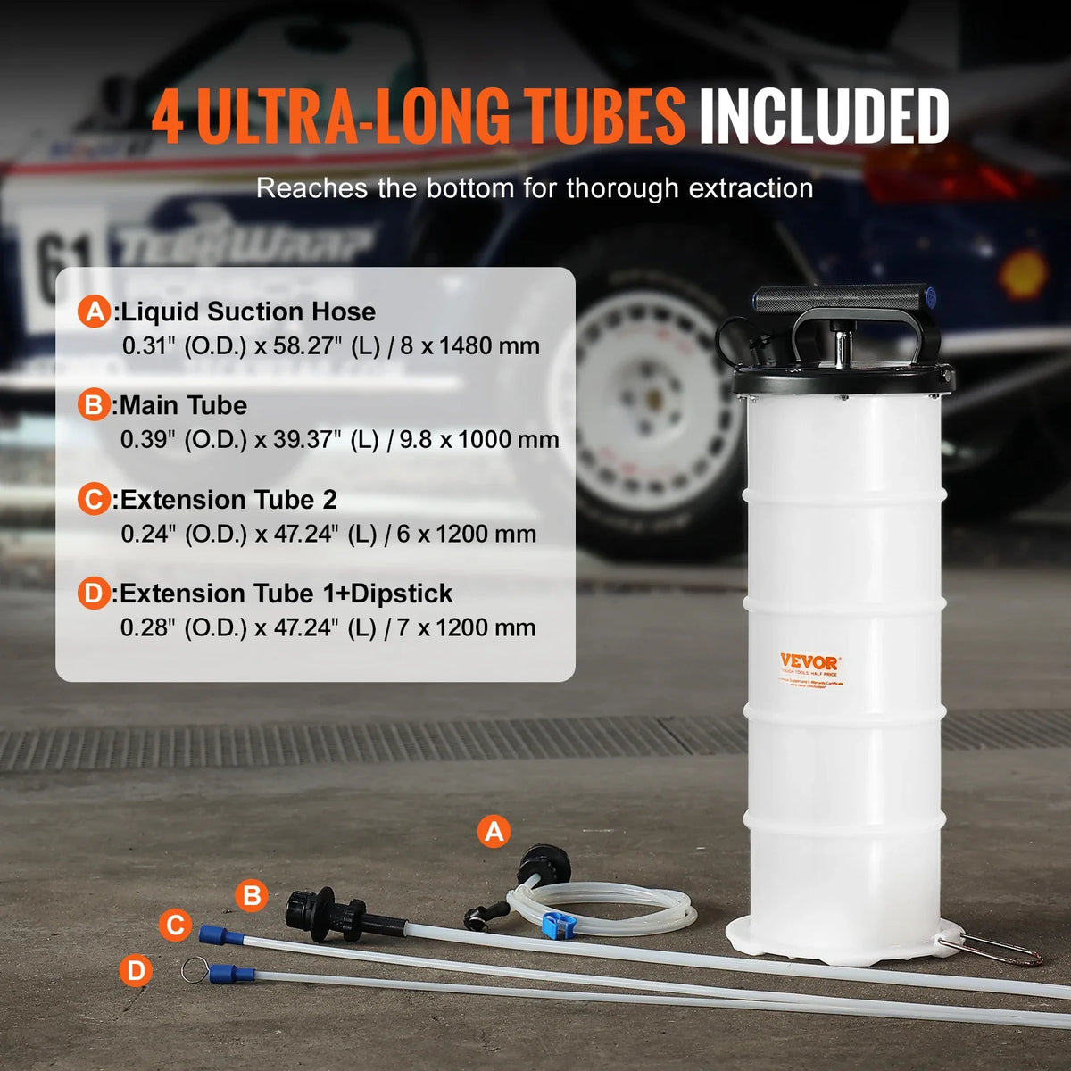 6.5L Fluid Extractor Manual Hand-Operated Car Brake Oil Changer Tool with Hose Vacuum Fluid Oil Pump for Car Accessories