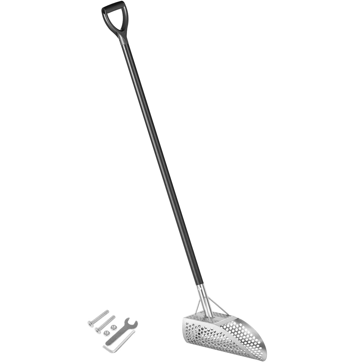 Metal Detector Sand Scoop Stainless Steel Metal Detecting Beach Scoops 10mm Hole Metal Detector Scoop for Treasure Hunting