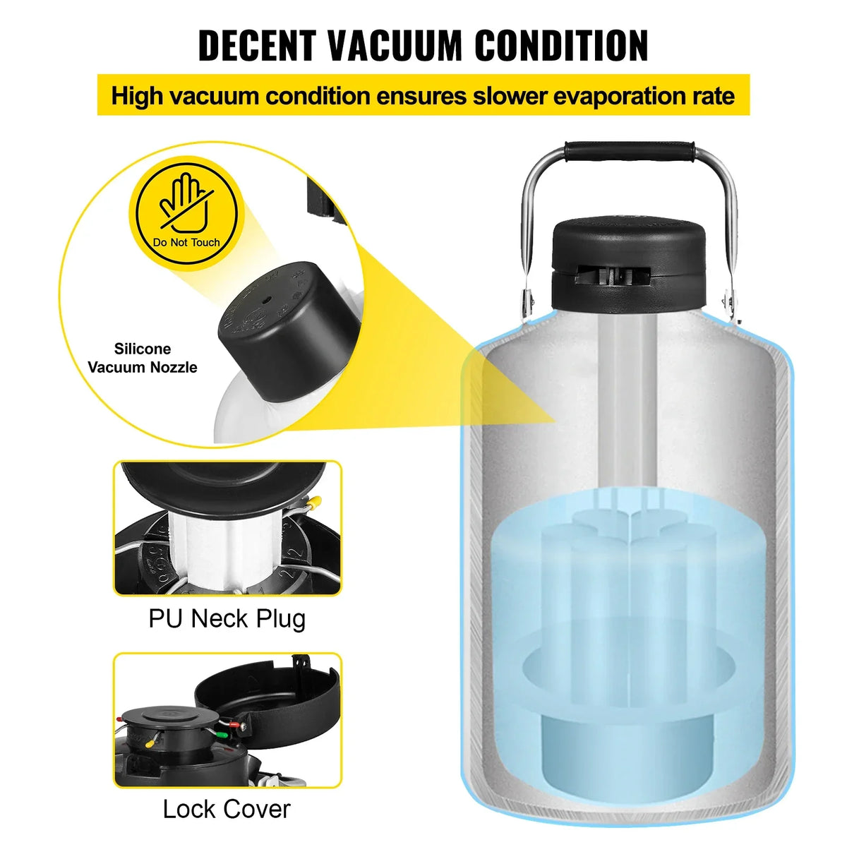 3L 6L 10L 21.6L Liquid Nitrogen Container Static Cryogenic Tank Aluminum Dremel Accessories Tools Transportation Industry