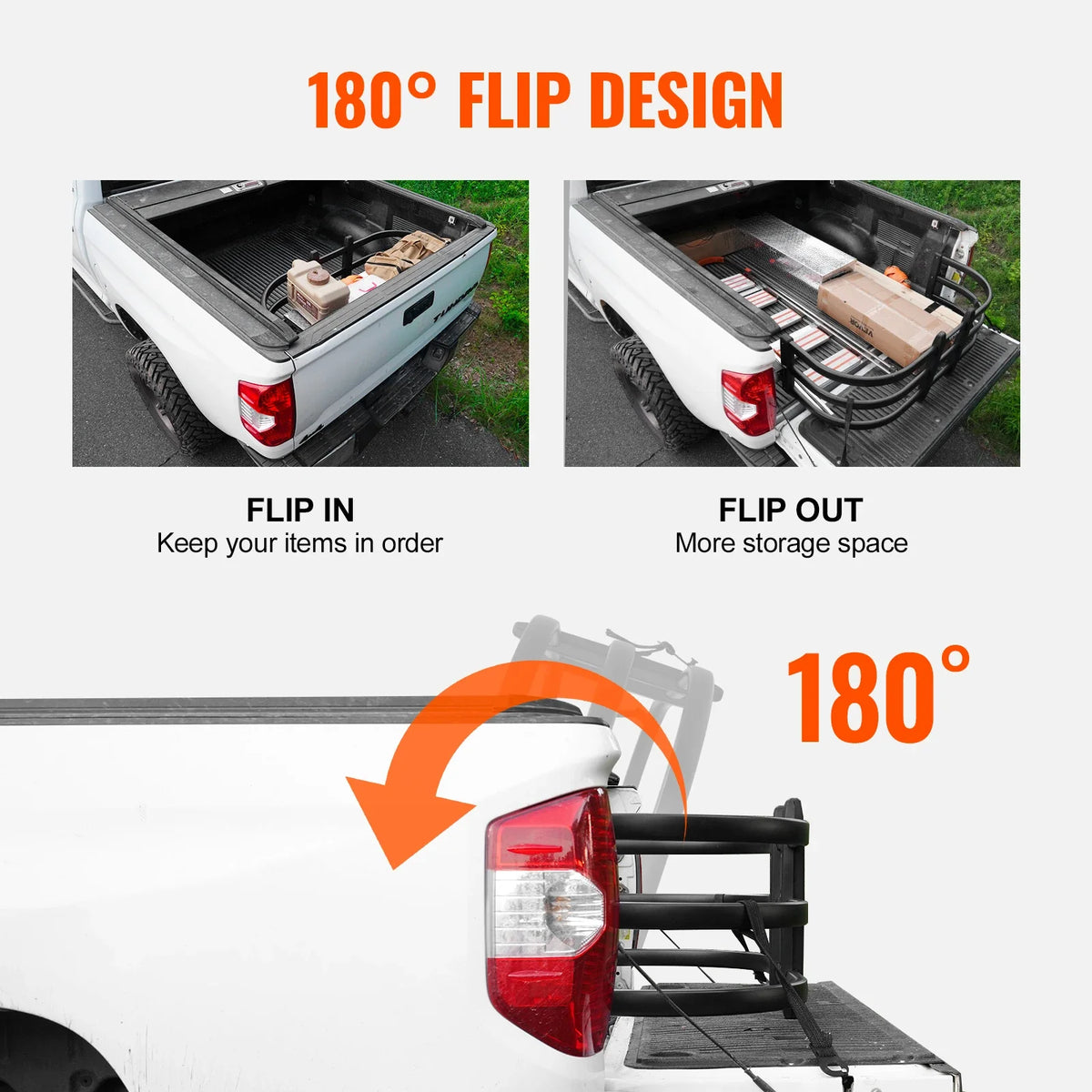Truck Bed Extender Aluminum Retractable Tailgate Extender Fits for Ford Super Duty F150  Toyota Tundra Nissan Titan