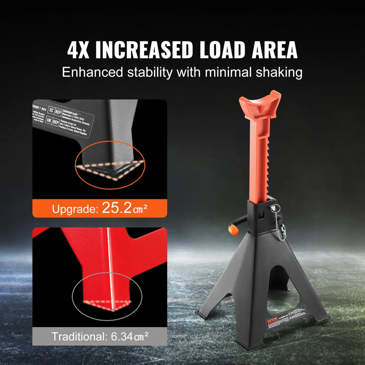 1 Pair Jack Stands, 3/6 Ton Capacity Car Jack Stands Double Locking, for lifting SUV, Pickup Truck, Car and UTV/ATV