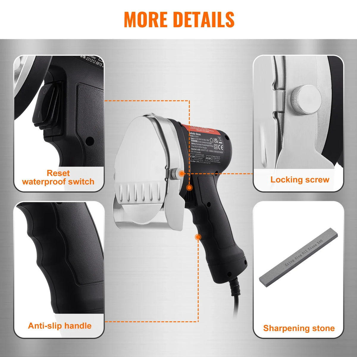 Electric Shawarma Knife Professional Turkish Kebab Knife Commercial Stainless Steel Gyro Cutter Doner Kebab Meat Slicer