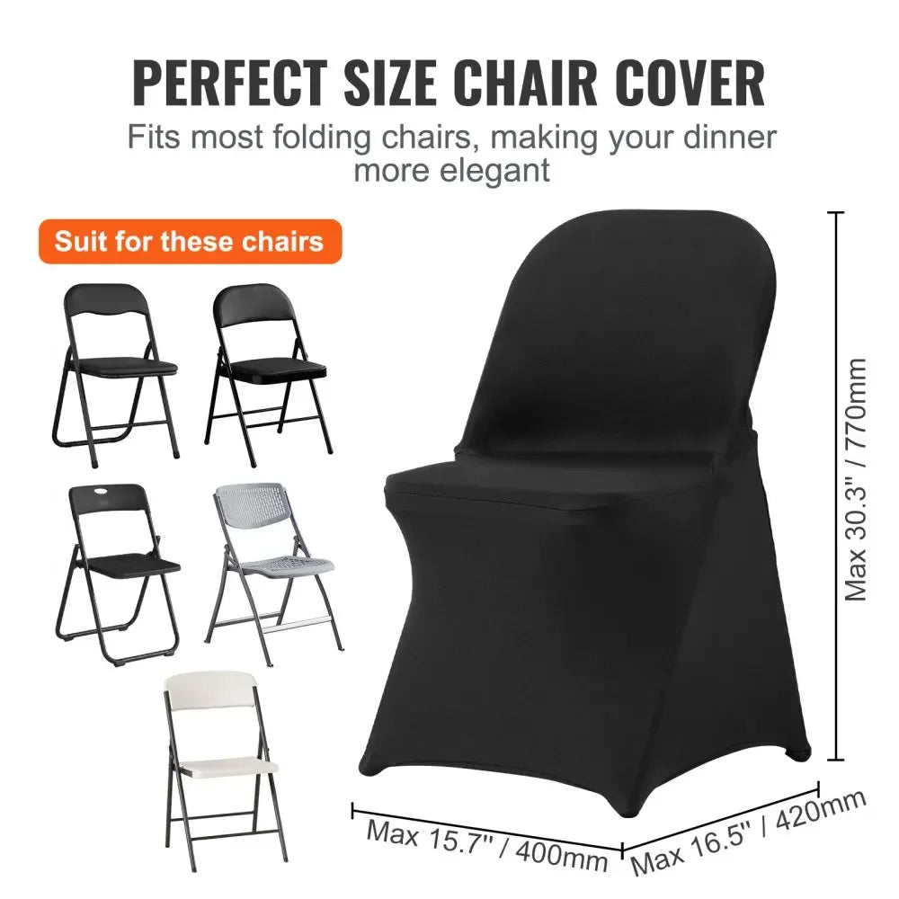 Stretch Spandex Folding Chair Covers Universal Fitted Chair Cover Removable Washable Protective Slipcovers
