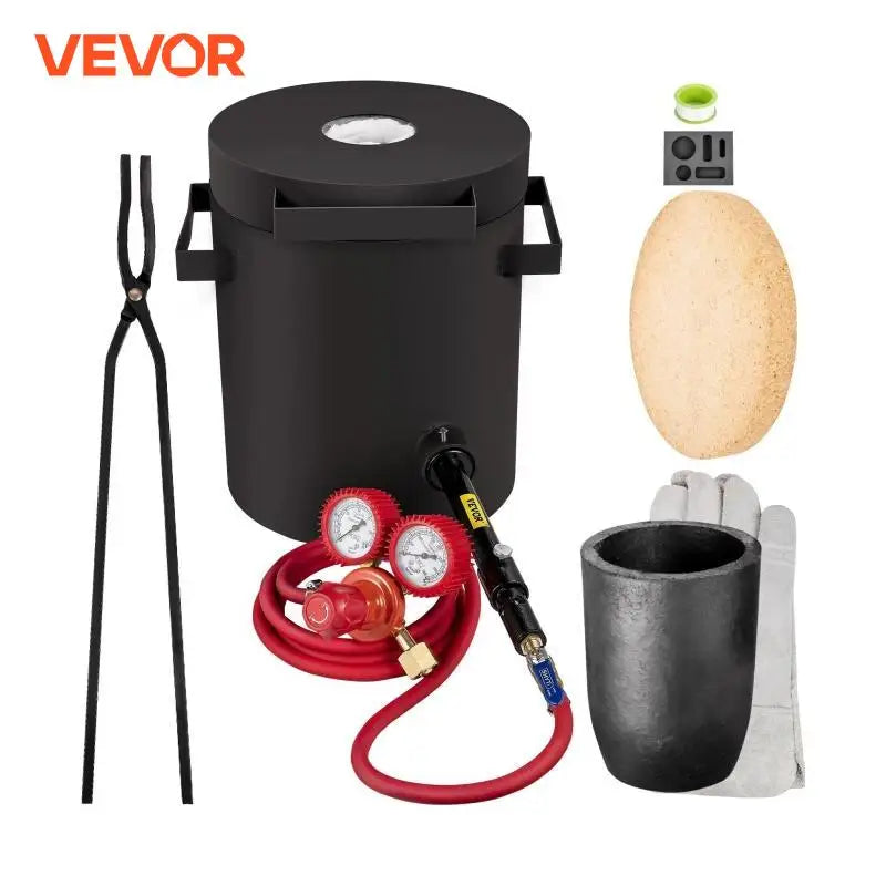 Propane Melting Furnace 2/4/5/6/10 KG Metal Foundry Furnace Kit w/ Crucible & Tongs Casting Smelting Devil Forge