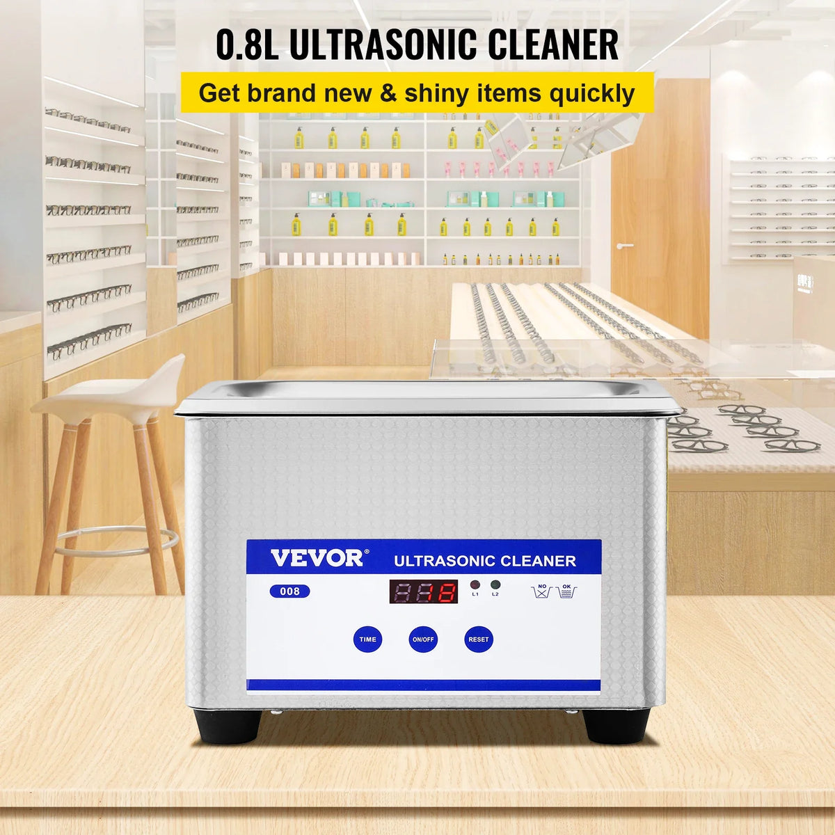 800ml Ultrasonic Cleaner Portable Washing Machine 35W Mini Dishwasher Lave-Dishes Ultrasound Bath Sonic for Home Appliance