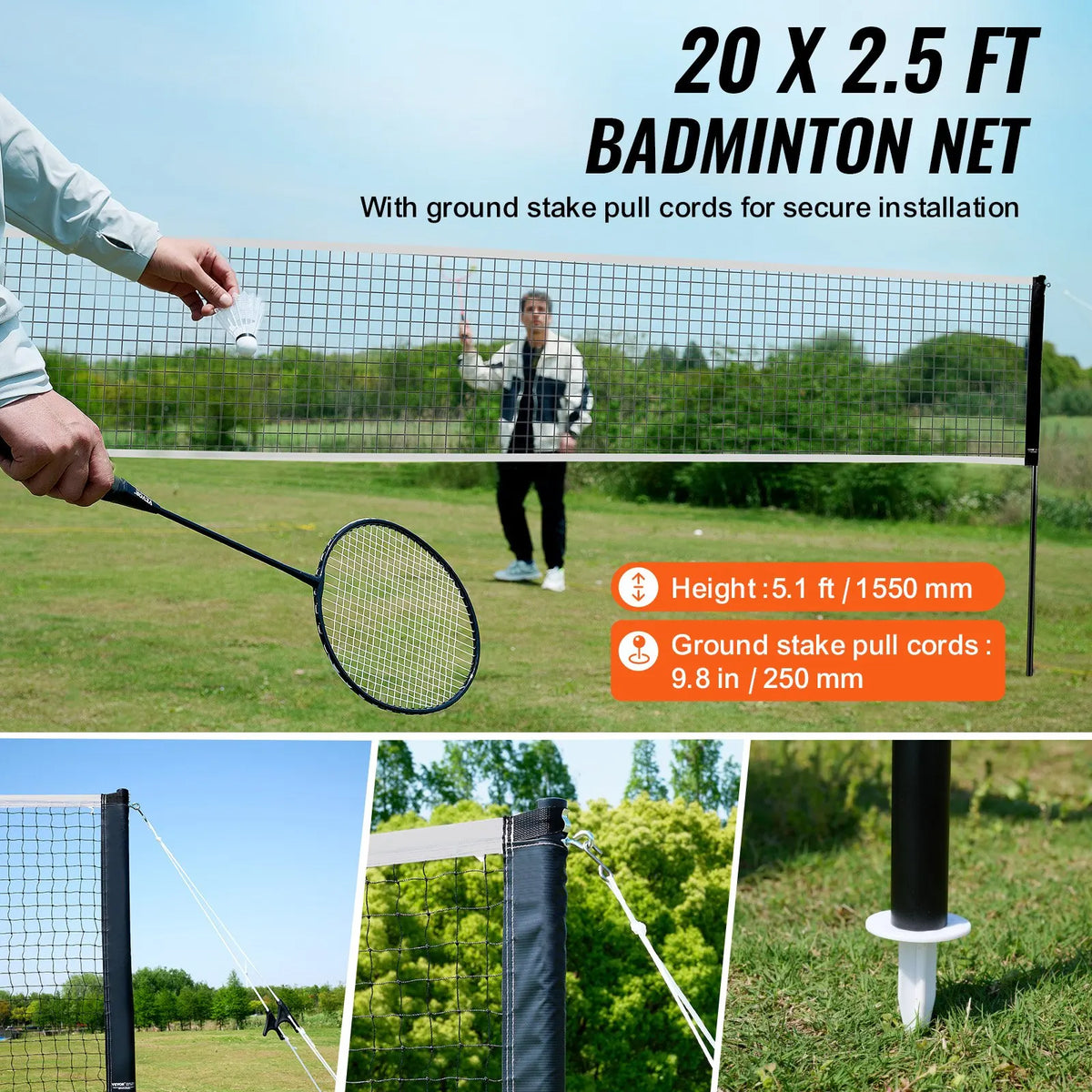 Badminton Net Set,Outdoor Backyard Beach Badminton Net,Portable Badminton Equipment Set,Adults Badminton Net with Poles