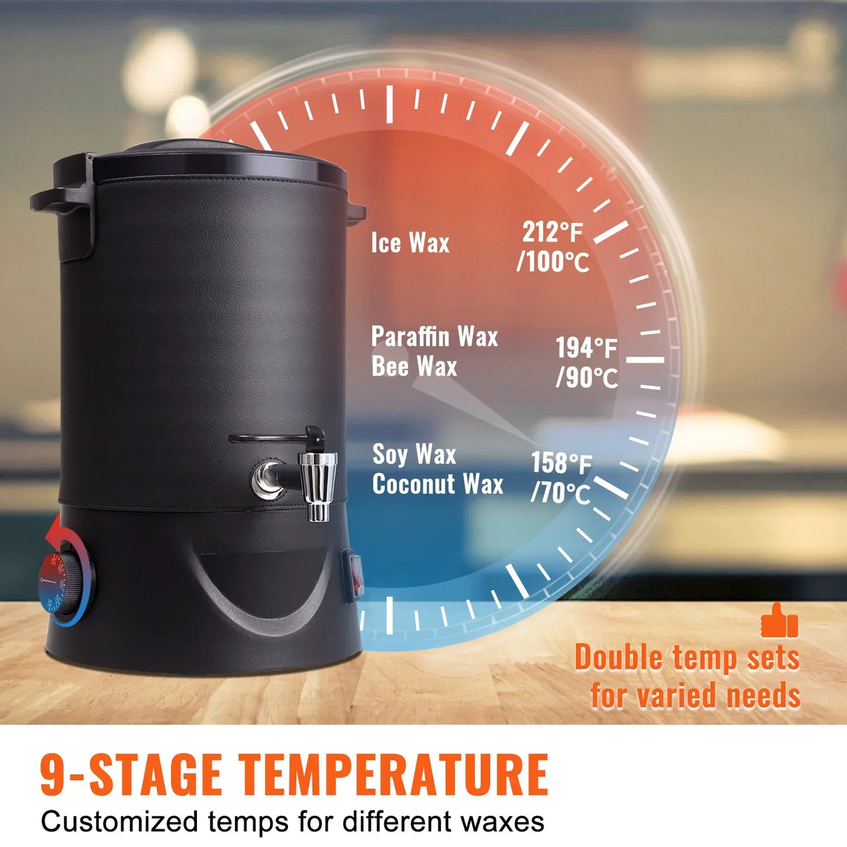 Wax Melter for Candle Making 6.5L 10L Large Electric Wax Melting Pot Easy Pour Spout 9-Level Temperature Control