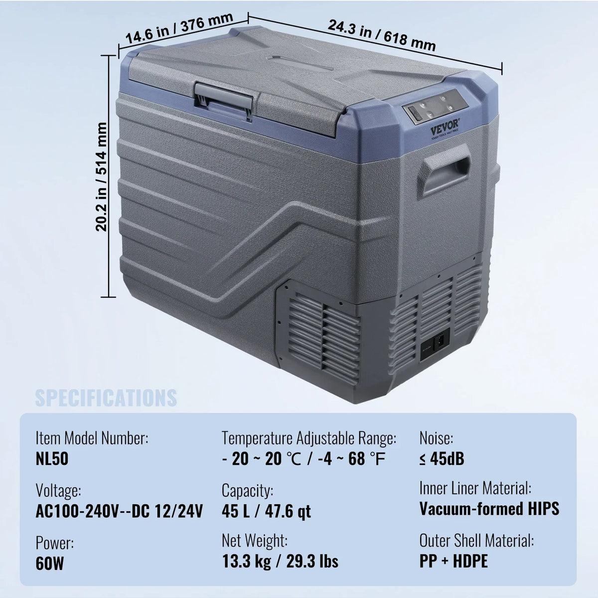 12L 15L 30L 37L 45L Car Refrigerator Fridge  37 L -4℉-68℉  12/24V DC and 100-240V AC  for Outdoor  Camping and RV