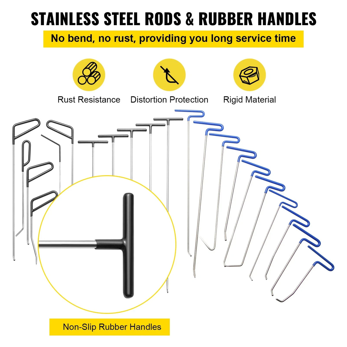 21 Pcs Paintless Dent Repair Rods Professional Hail Dent Removal Tool For Minor Dents Door Dings And Hail Damage
