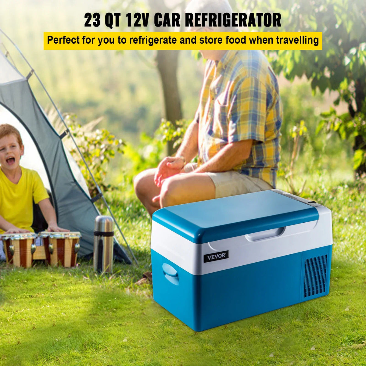 Car Refrigerator 22L Compressor Portable Small Refrigerator Freezer Mini Electric Cooler for Driving Travel Fishing Outdoo