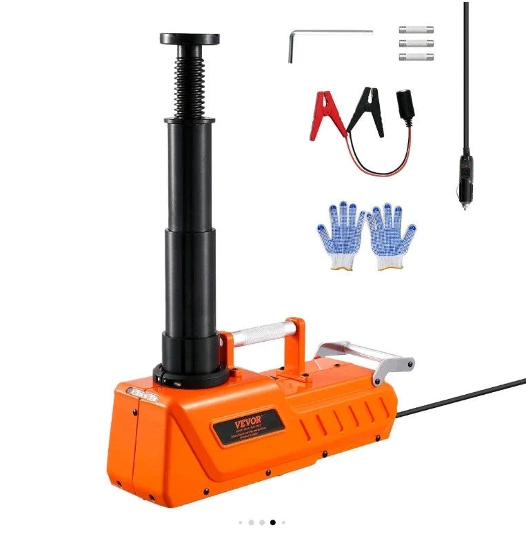 4 in 1 Electric Car Jack Set, Max 5 Ton/11023 LBS Hydraulic Jack with Electric Impact Wrench, Built-in Inflatable Pump