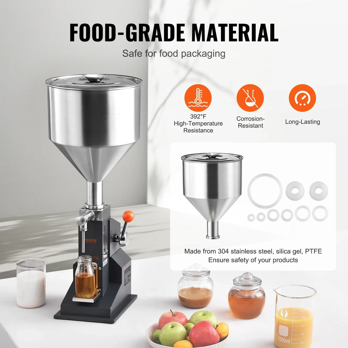 5-50/100ml A02 Pneumatic/Manual Paste Liquid Filling Machine Bottle Liquid Filler with Pedal for Water Juice Cosmetic Milk