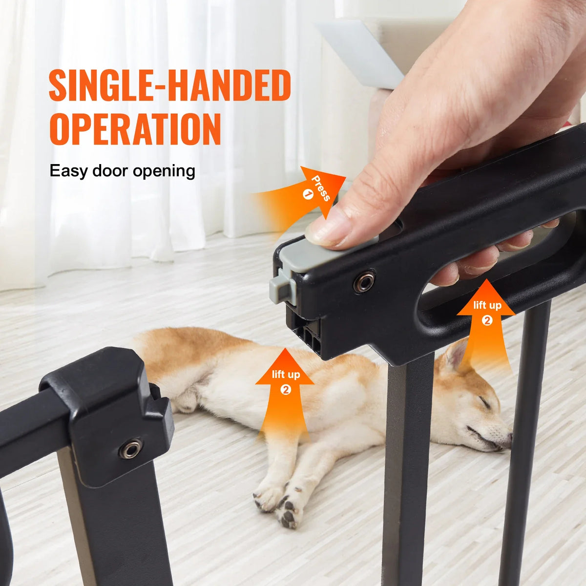 Baby Gate 29.5"-39"/ 48.4"/ 53"/ 57.8" Extra Wide 30" High Dog Gate for Stairs Doorways and House Auto Close Security Gate