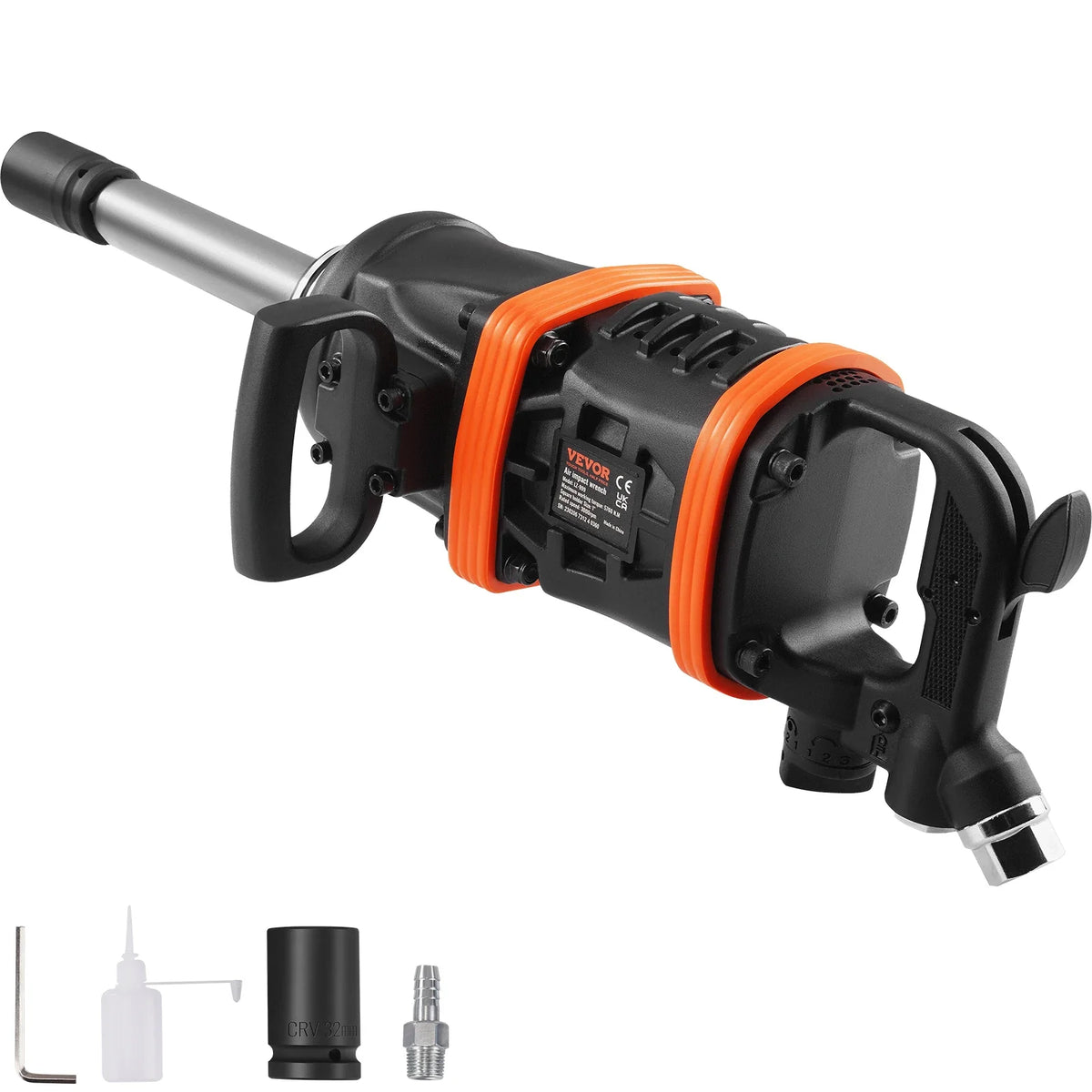 Air Impact Wrench Reverse Torque Pneumatic Impact Gun with 8 Inch Extended Anvil for Changing Tire Auto Repair Maintenance
