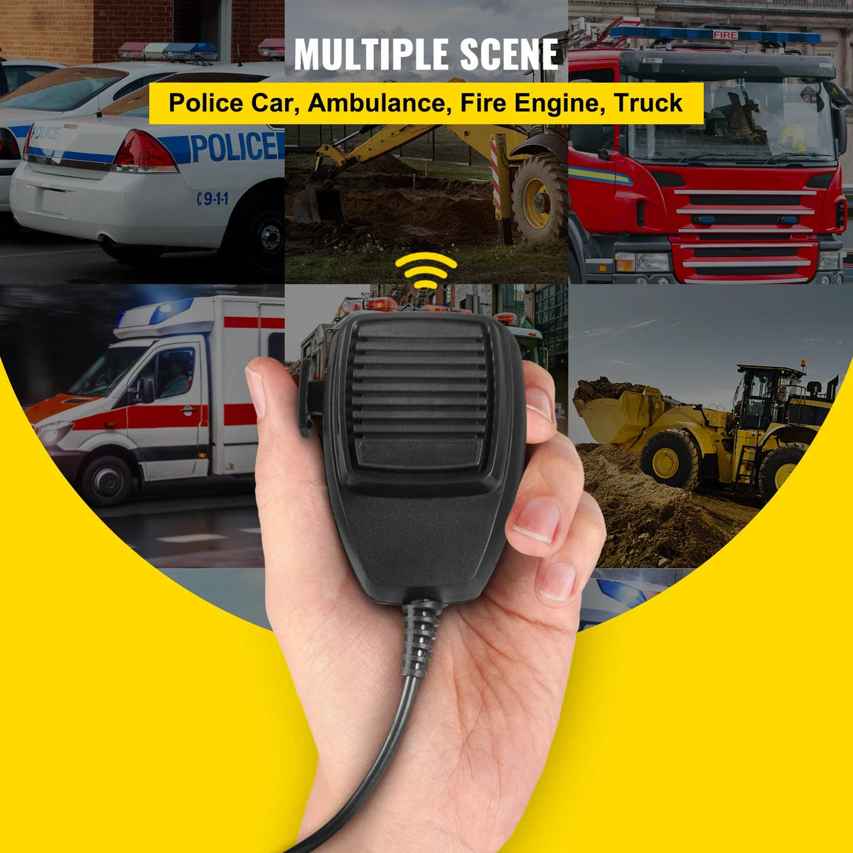 Siren Bundle 8 Tones Emergency Warning Siren, 200W, for Police, Ambulance, Fire Fighting and Engineer Vehicles