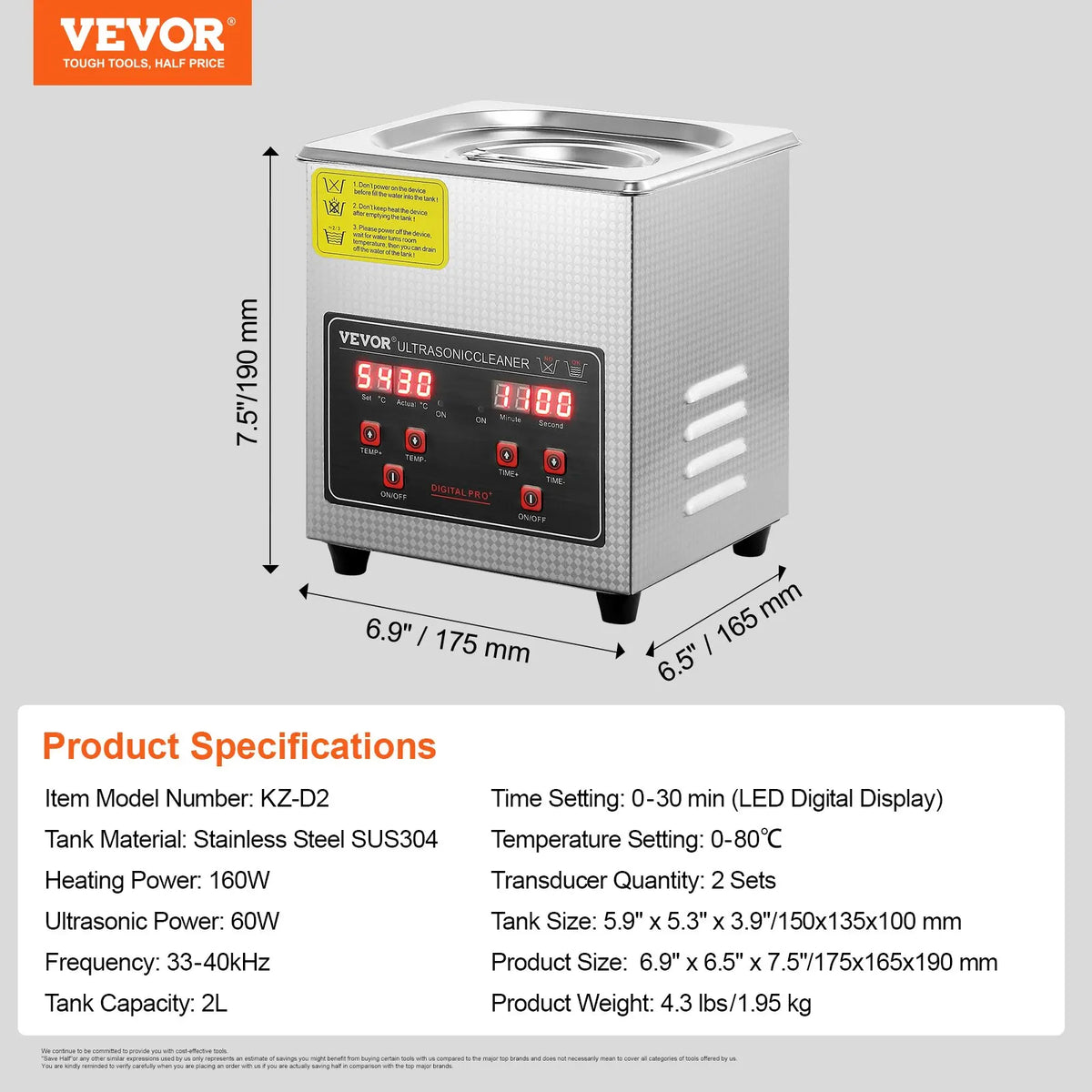 Ultrasonic Cleaner with Digital Timer & Heater Jewelry Ultrasound Cleaner Stainless Steel Heated Cleaning Machine