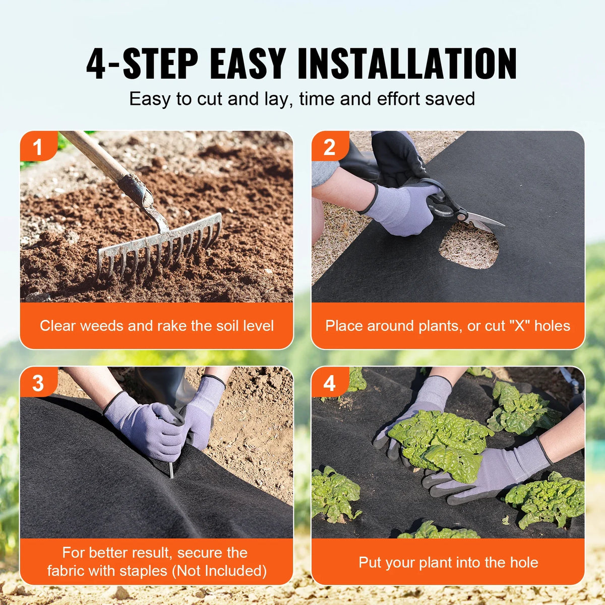 Non Woven Geotextile Fabric Under Gravel, 6x100FT 8OZ Driveway Fabric Landscape Fabric, Heavy Duty Weed Barrier Fabric