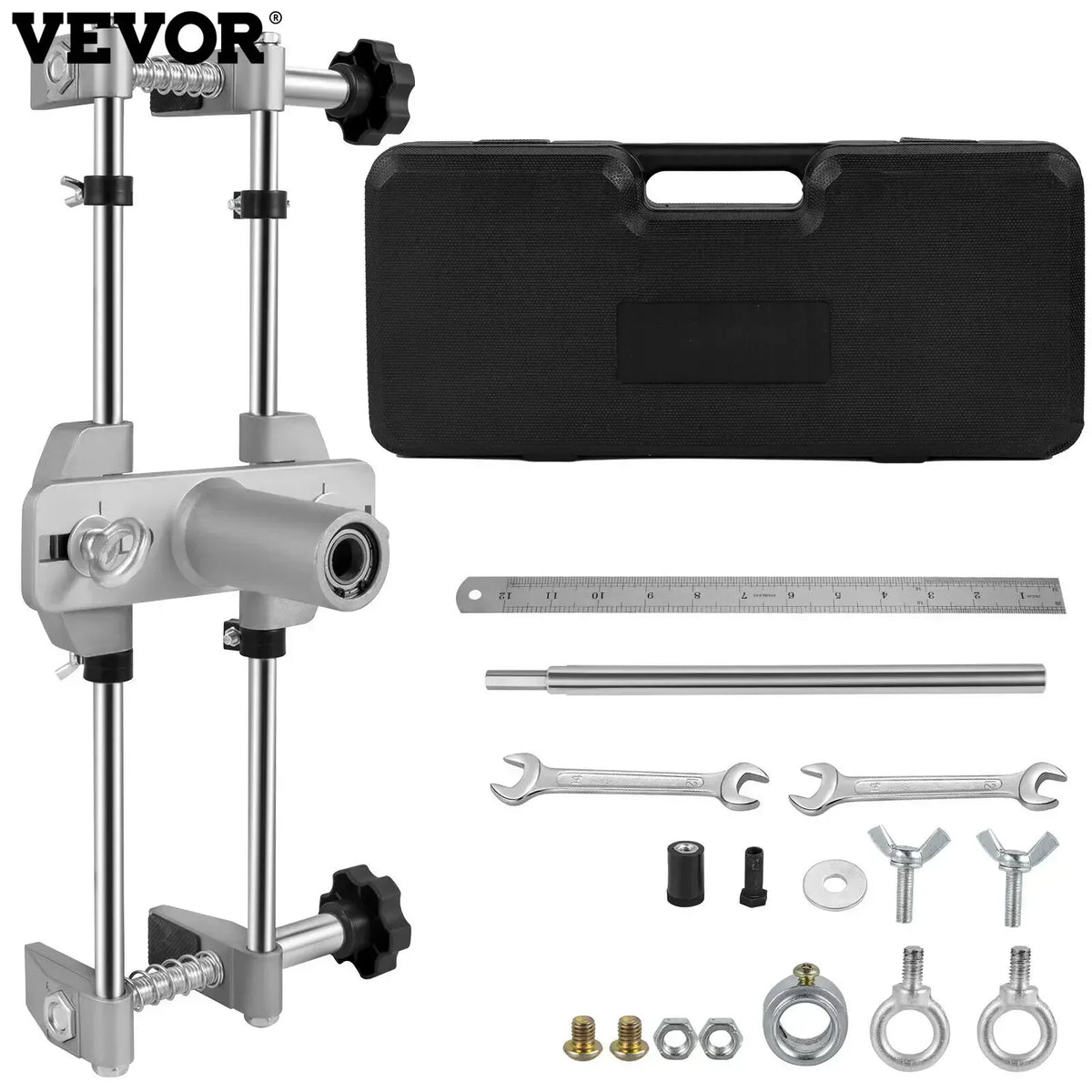 Door Jam Jig Kit Door Lock Mortise with 3PCS 18mm / 22mm / 25mm M10 Cutters Clamping Thickness 1.2in-2in for Lock Changing