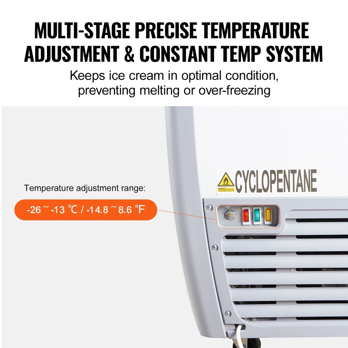 Commercial Ice Cream Display Case,16.3 Cu.ft Chest Freezer,Mobile Glass Top Deep Freezer,Restaurant Gelato Dipping Cabinet