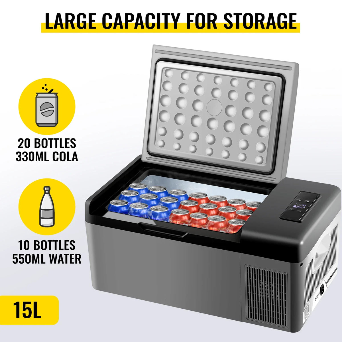 15L 95L Car Refrigerator Portable Fridge Freezer 12/24V DC 110-240 AC for Home  Outdoors RV Boat Camping Traveling Use