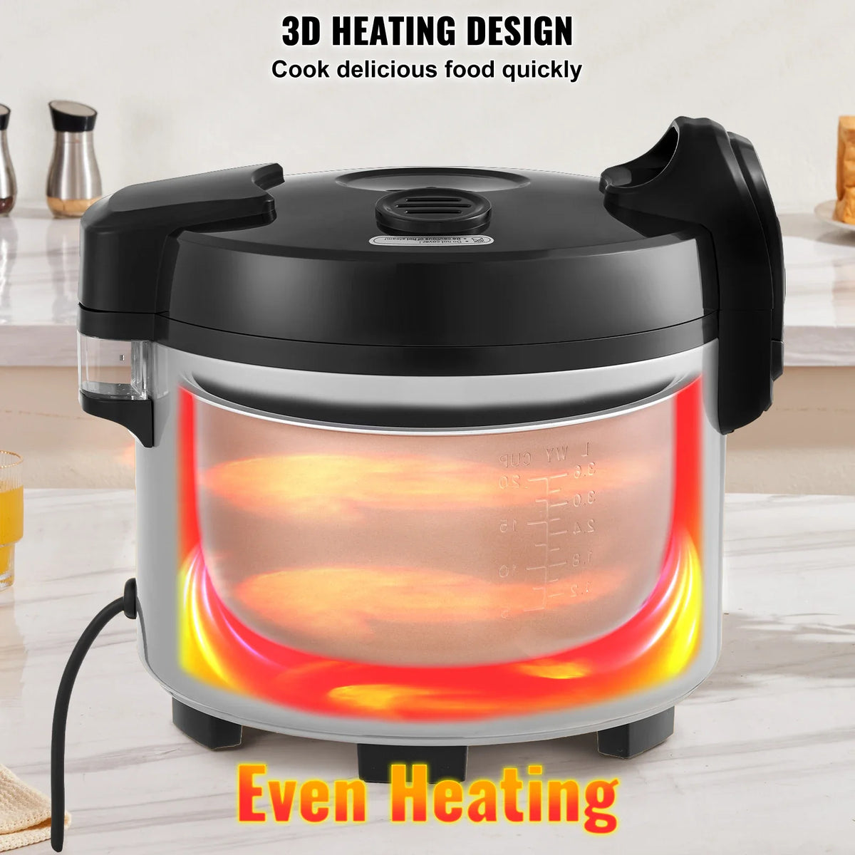 Commercial Rice Cooker, 45-Cup Rice Cooker,9L Large Rice Cooker and Warmer w/Nonstick Inner Pot,Fast Cooking,12H Keep Warm