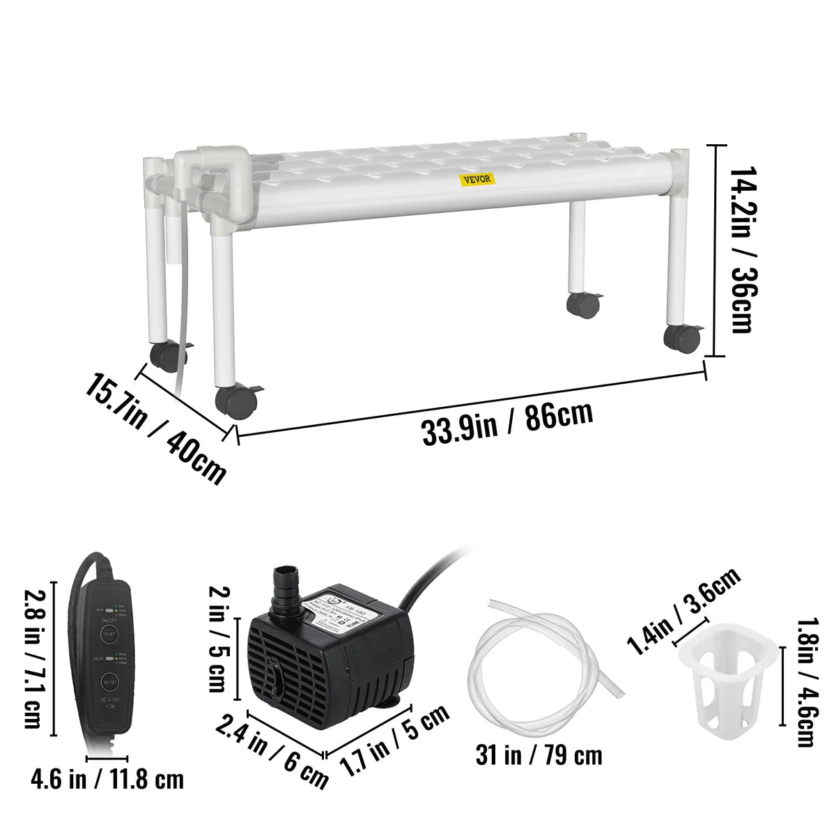 Hydroponic Grow Kit Hydroponics System 36/54/72/90/108 Sites 1/2/3/4 Layers 4/6/8/10/12 Pipes Vegetables Lawn & Garden