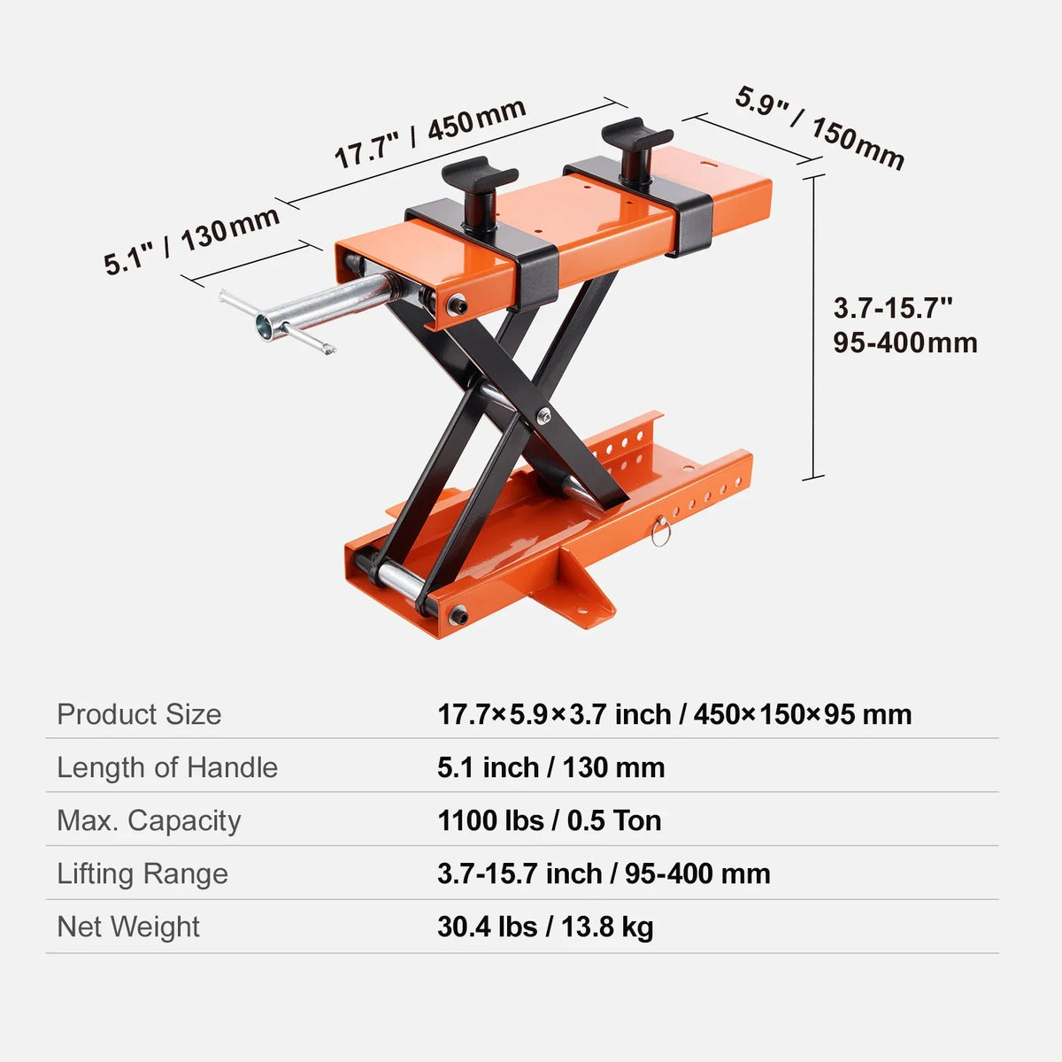 350/1100/1500 LBS Capacity Motorcycle Scissor Jack Lift with Deck Hydraulic Foot-Operated Jack Stand for ATV Dirt Bik