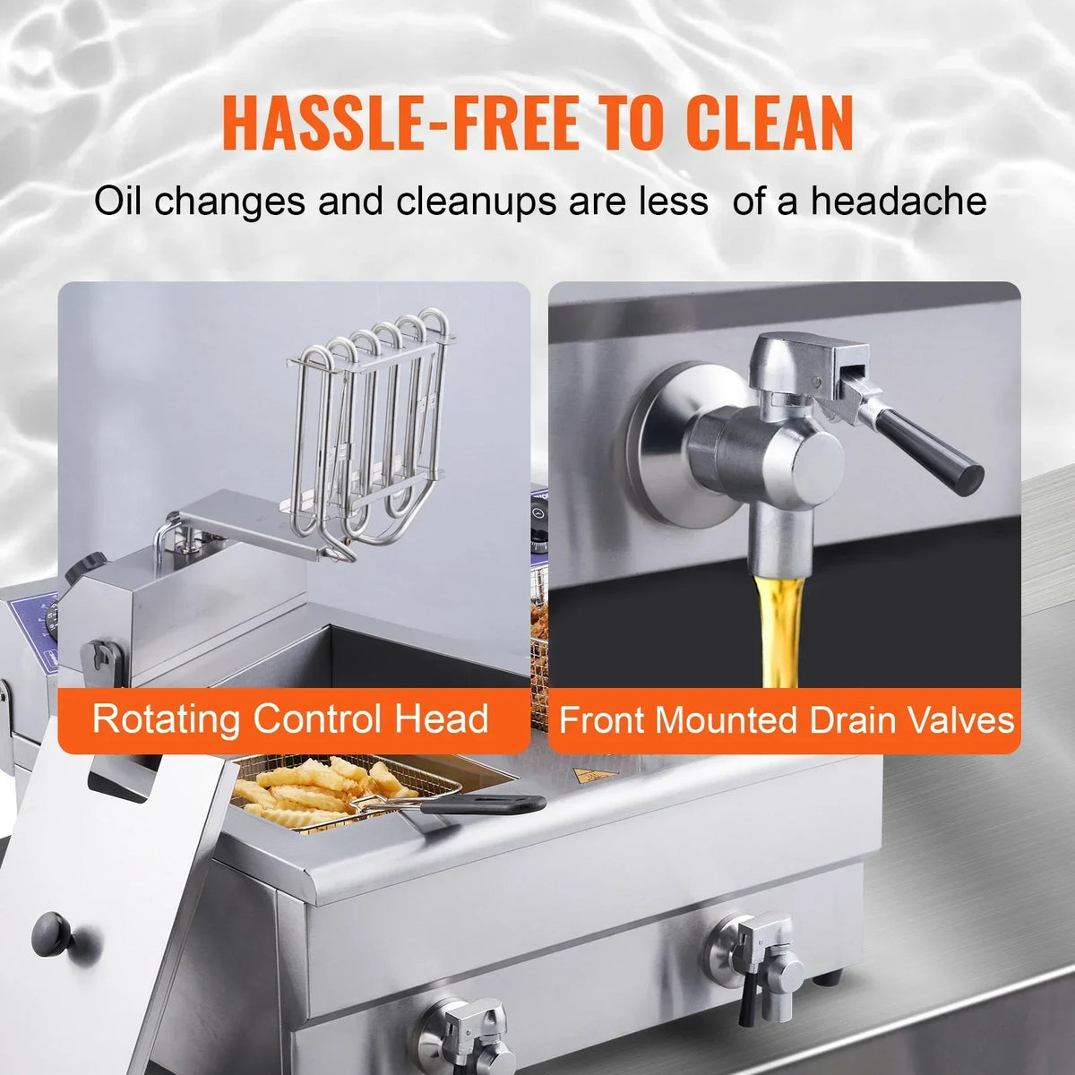 Commercial Electric Deep Fryer w/Dual Tanks 12L Countertop Fryer w/Oil Filter and Timed for Fried Chicken French Frie