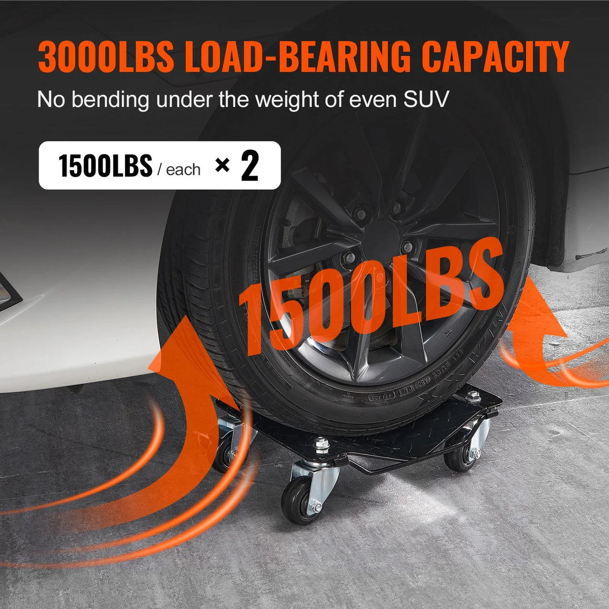 2PCS 3000 lbs/1360 kg Car Dollies Heavy-duty Car Tire Dolly Moving Cars Trucks Trailers Motorcycles and Boats