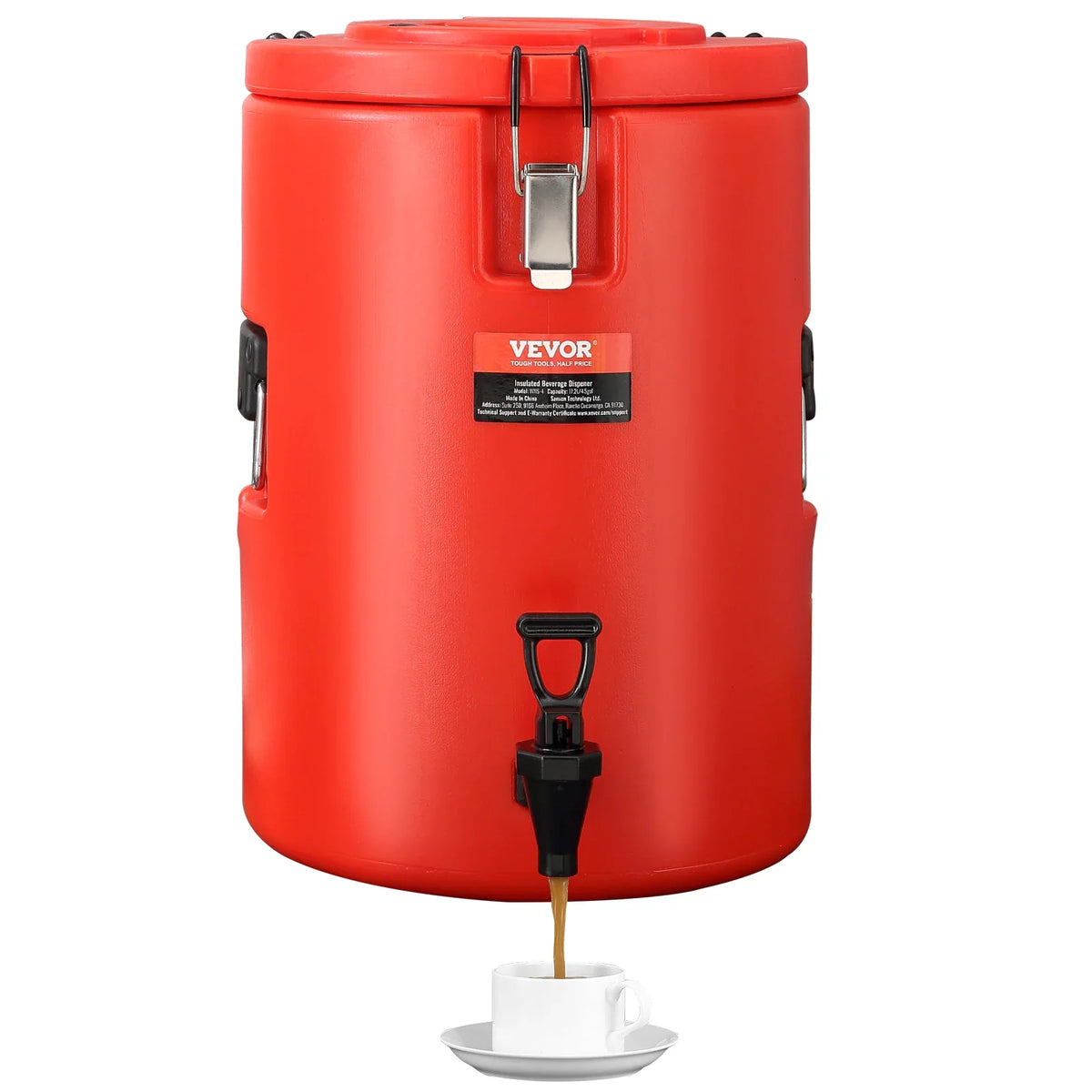 Stainless Steel Insulated Beverage Dispenser,17.2L,Thermal Hot and Cold Drink Server Dispenser w/Spigot Handle for Hot Tea