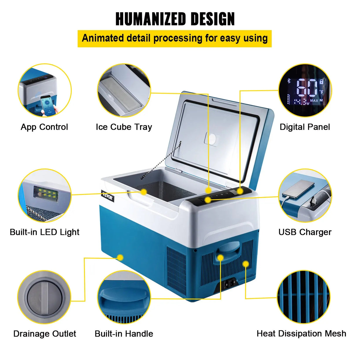 Portable Refrigerator 9L/15L/20L/22L,Mini Portable Freezer Large Capacity Car Refrigerator for Outdoor and Travel