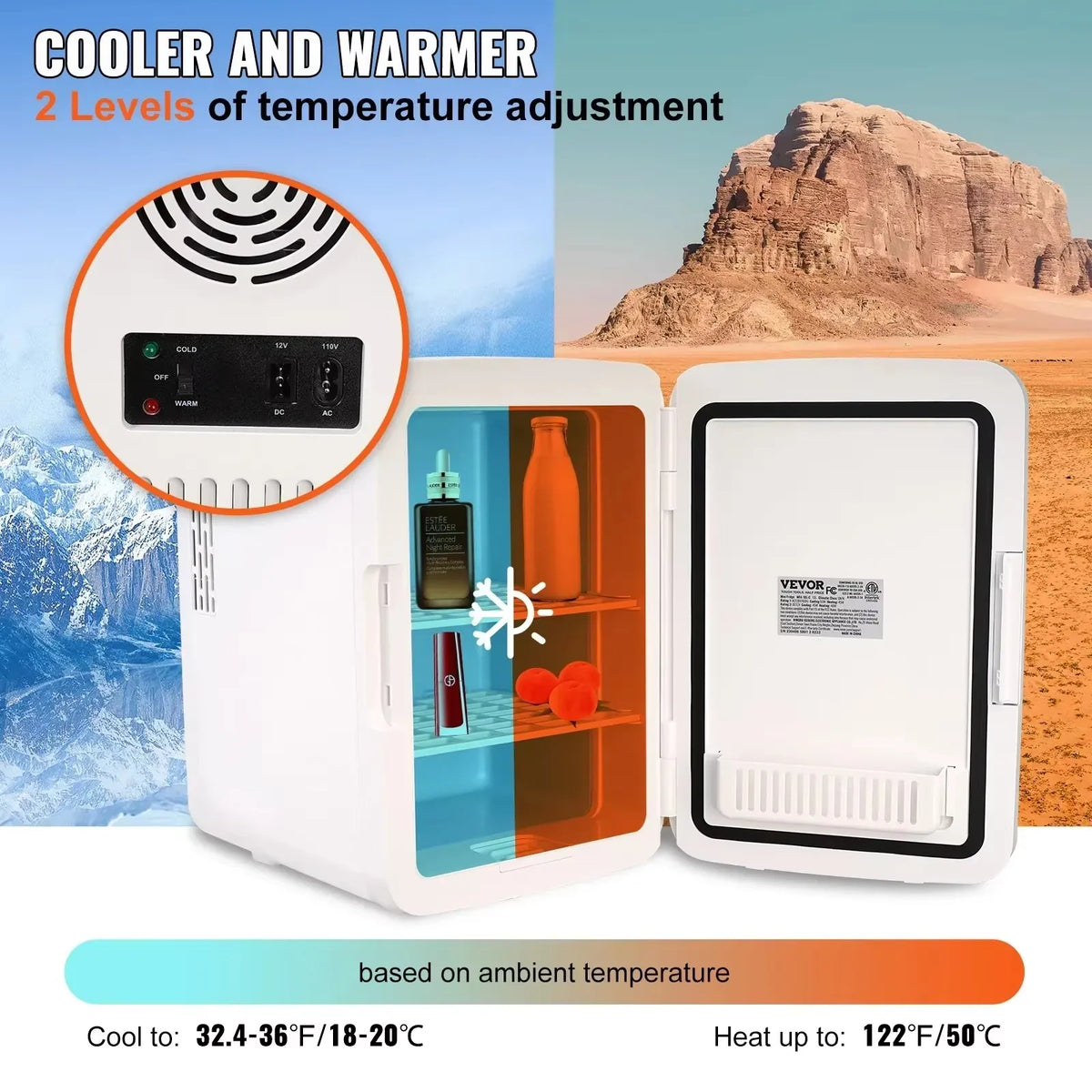 10L Car Refrigerator Mini Portable Skincare Fridge Cooling Freezer Food Drink Storage Box Container for Home Car Bar Use