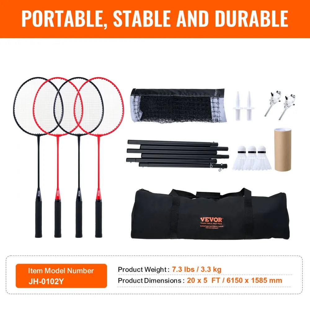 Badminton Net Set,Outdoor Backyard Beach Badminton Net,Portable Badminton Equipment Set,Adults Badminton Net with Poles