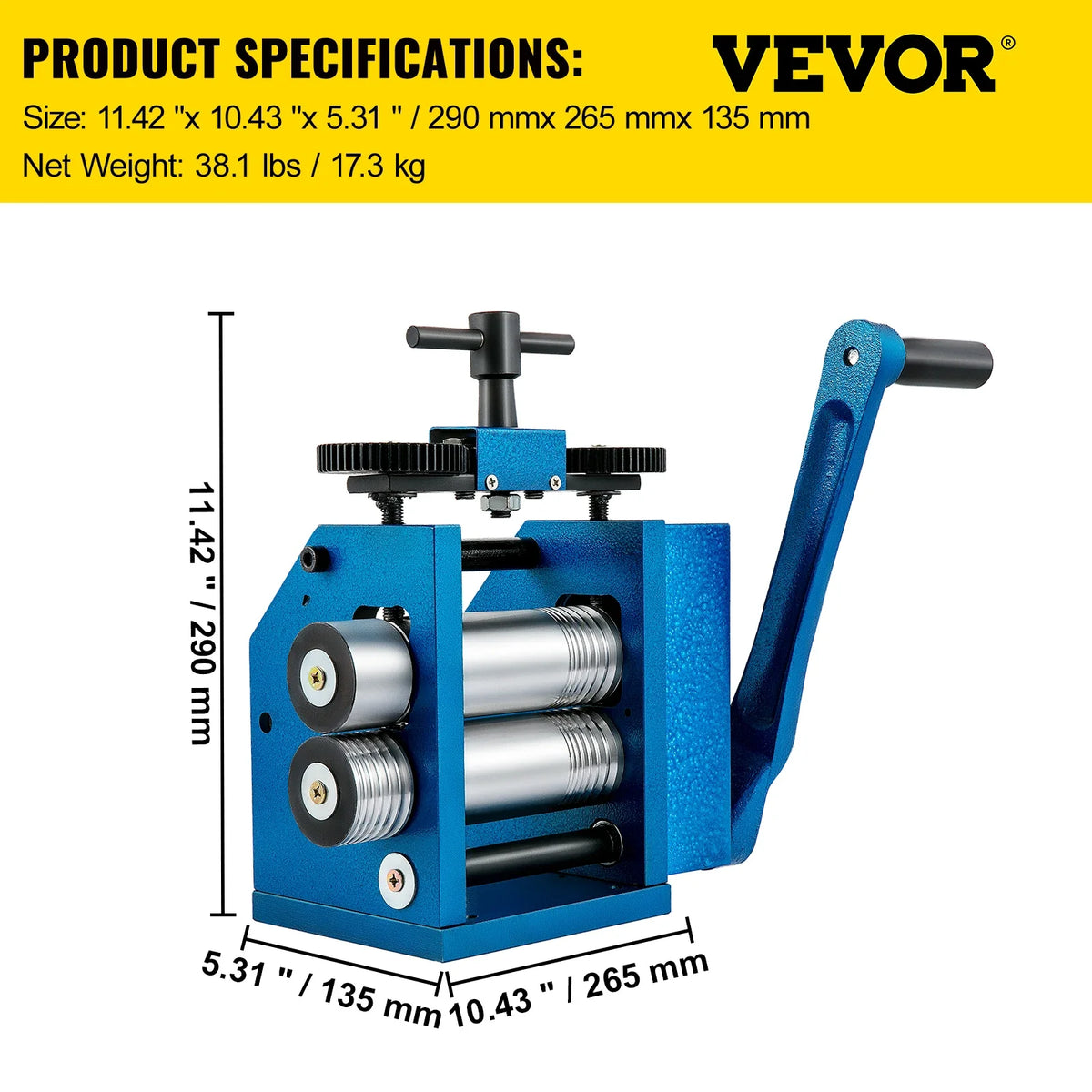Manual Combination Jewelry Rolling Mill Machine Thickness Semicircle Jewelry Press Rolling Mill for Jewelry Circle Pattern