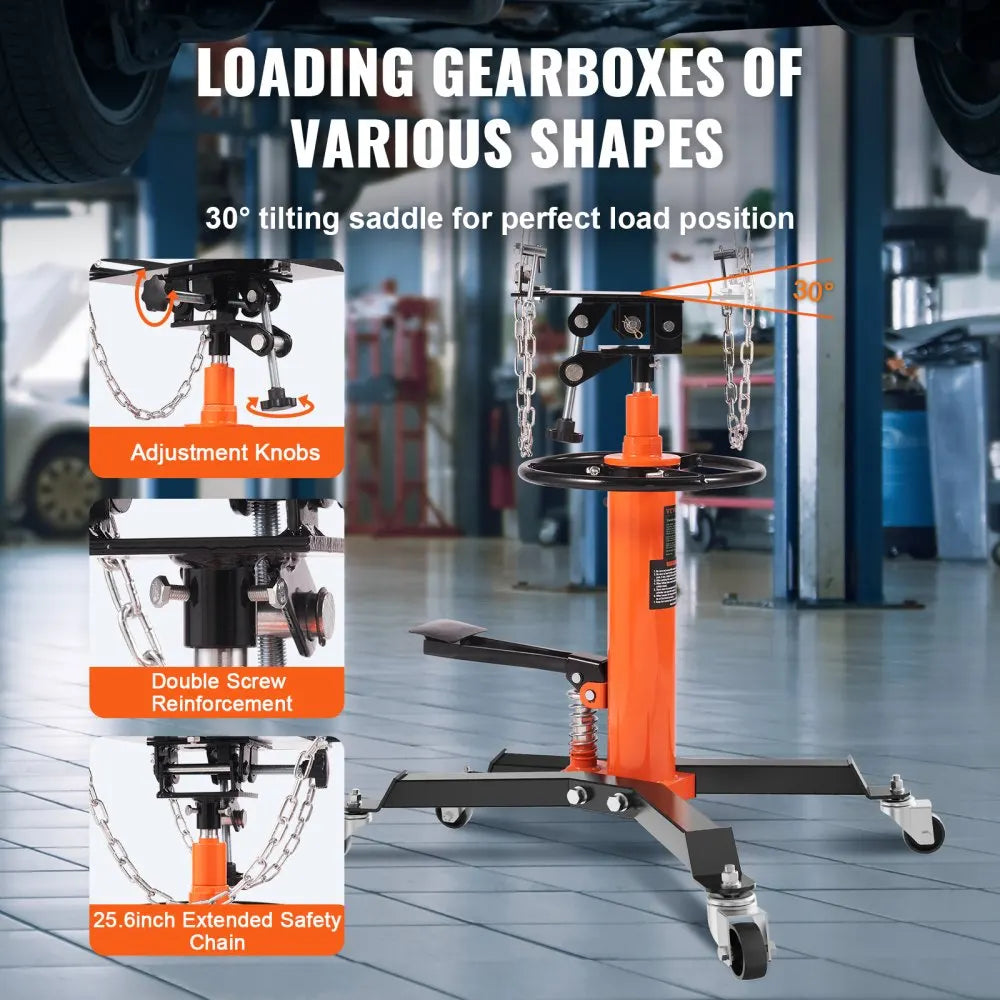 Transmission Jack 1322 LBS Hydraulic Telescoping Transmission Jack 32"-67" High Lift Floor Jack Stand Lift Hoist Garage