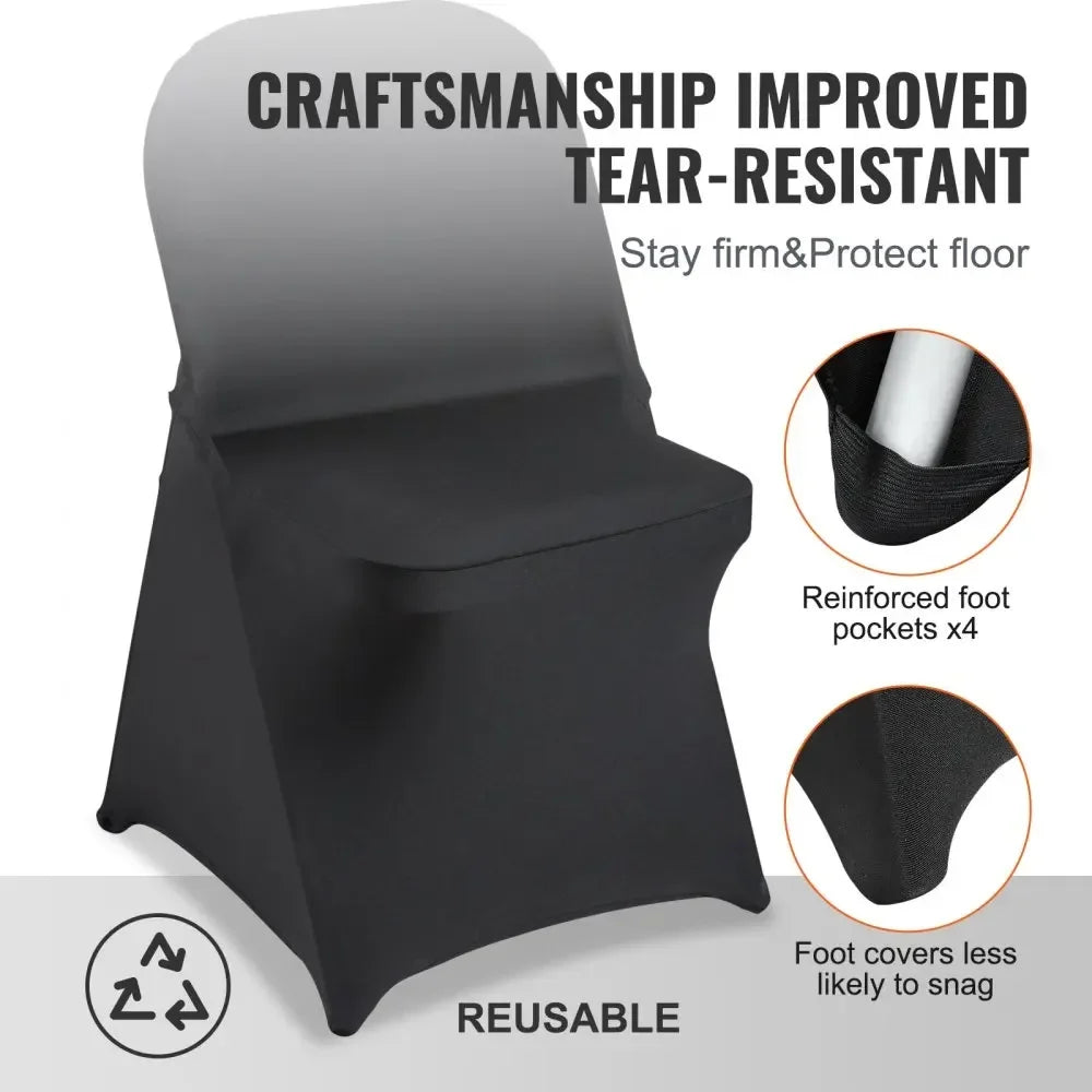 Stretch Spandex Folding Chair Covers Universal Fitted Chair Cover Removable Washable Protective Slipcovers