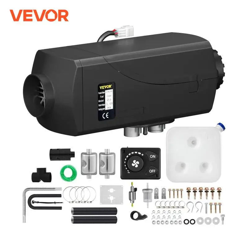 5KW Diesel Air Heater 12V Diesel Parking Heater Double Mufflers Diesel Heater with Knob Switch for RV Bus Car Motorhome
