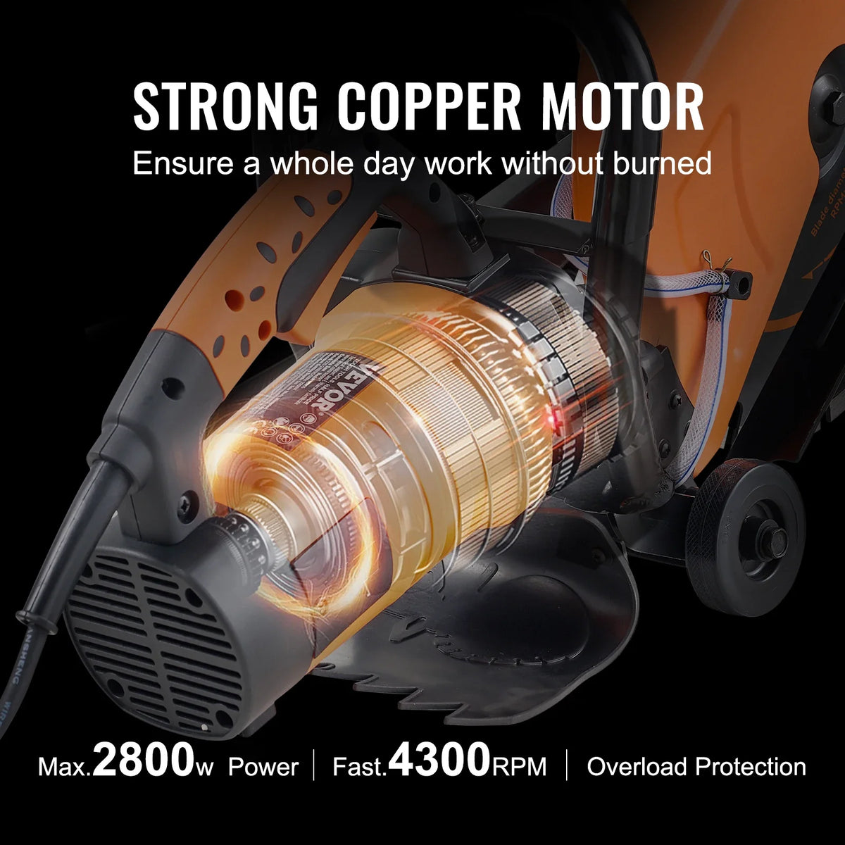 Electric Concrete Saw 3200W Motor Circular Saw Cutter with Max. 6in Adjustable Cutting Depth Wall Chaser for Stone/Brick