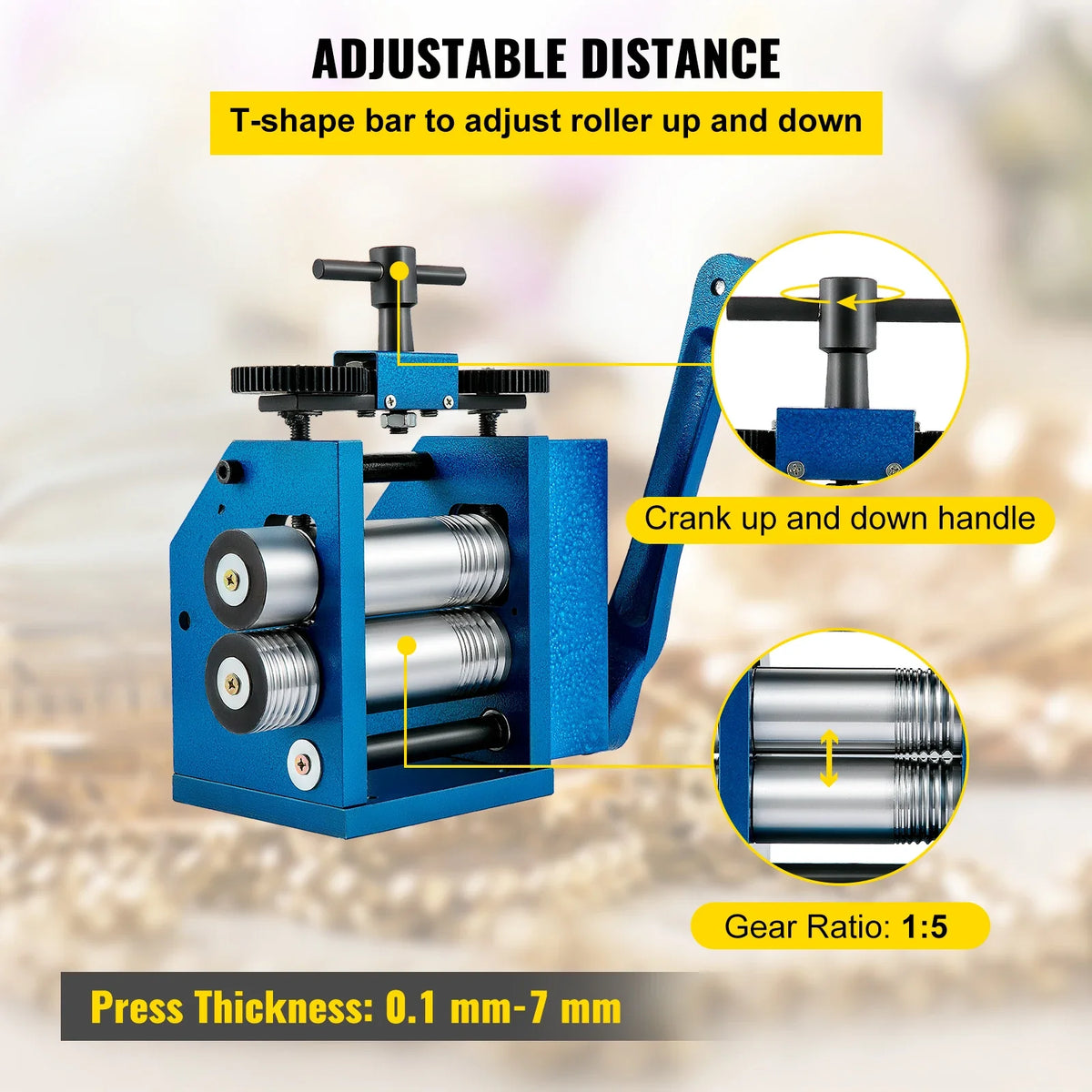 Manual Combination Jewelry Rolling Mill Machine Thickness Semicircle Jewelry Press Rolling Mill for Jewelry Circle Pattern