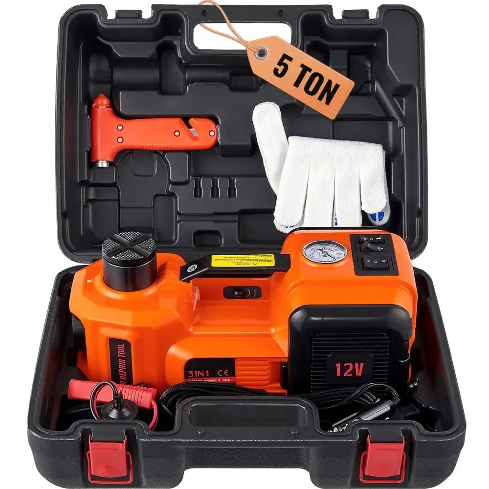 Electric Car Jack Floor Jack 3/5Ton Lifting Set DC 12V Car Scissors Jack With Impact Wrench  Auto Repair Tool Service Kit