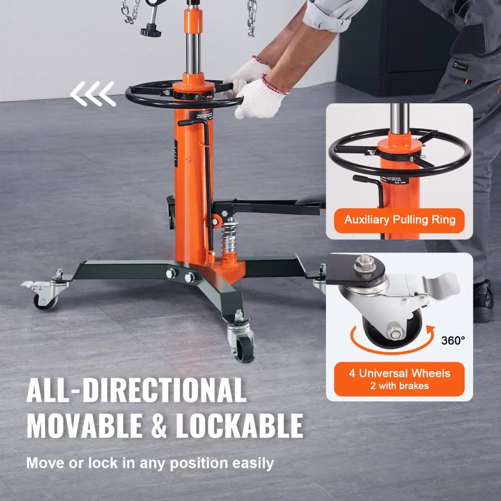 Transmission Jack 1322 LBS Hydraulic Telescoping Transmission Jack 32"-67" High Lift Floor Jack Stand Lift Hoist Garage
