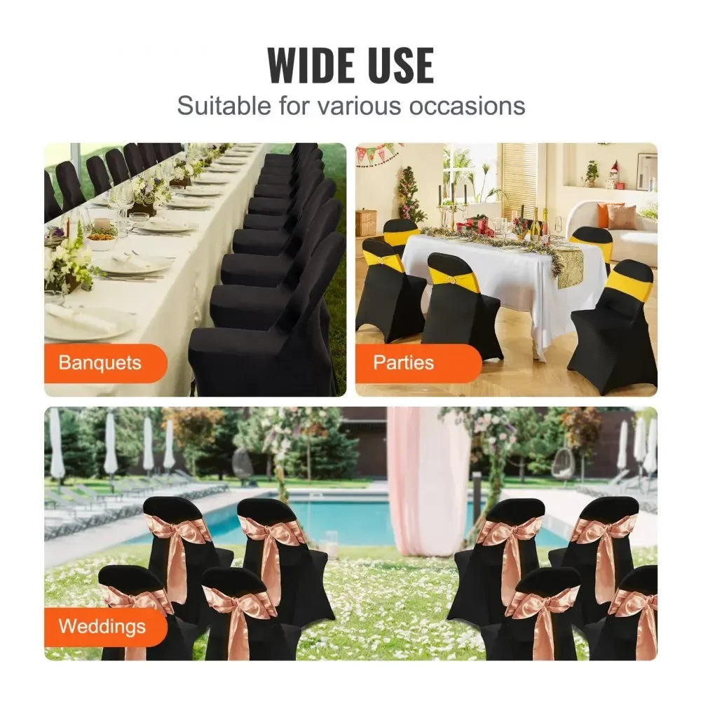 Stretch Spandex Folding Chair Covers Universal Fitted Chair Cover Removable Washable Protective Slipcovers
