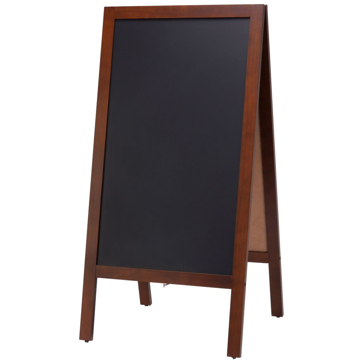 A Frame Chalkboard Sign, Double-Sided Sidewalk Signs, Freestanding Vintage Wooden Chalk Board with Chalks & Magnetic Eraser, Rustic Brown Outdoor Sandwich Board, 20"x40", Kitchen Home Wedding