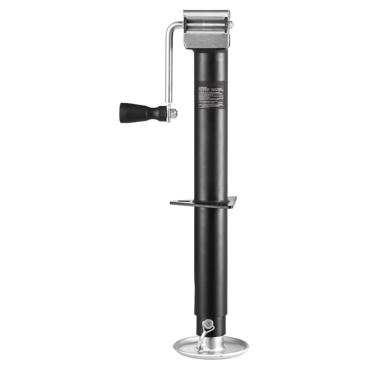 A-Frame Trailer Jack, 5000 lbs Dynamic Load Capacity, Trailer Jack Stand with Handle & Rectangular Footpad, 15-inch Vertical Travel, Suitable for RV, Horse, Utility Trailers, Yacht Trailers