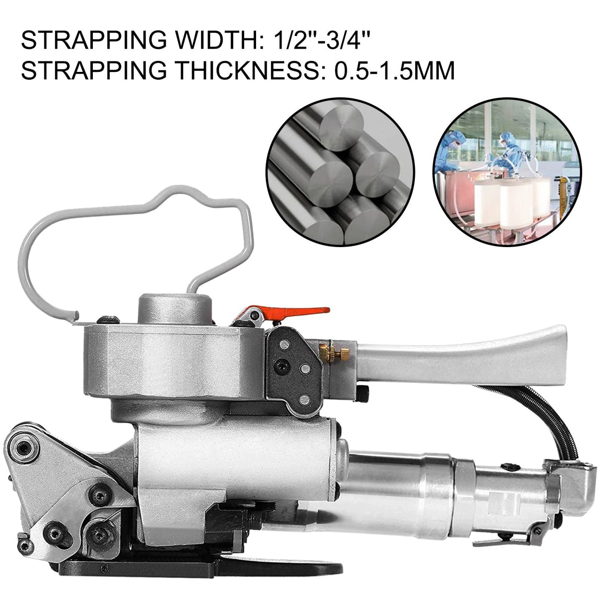 A19 Pneumatic Strapping Tool, 1/2\" to 3/4\" Hand Held Strapping Machine, Sealless Strapping Machine for PP PET Strapping
